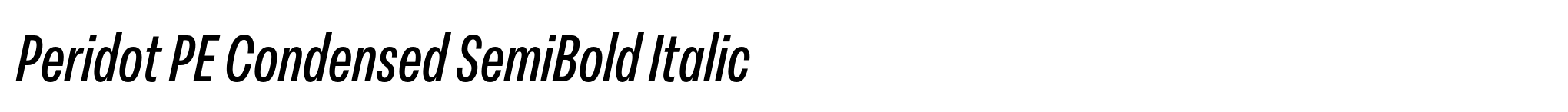 Peridot PE Condensed SemiBold Italic image